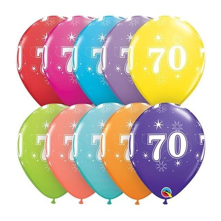 MAYFLOWER DISTRIBUTING Qualatex 85940 11 in. 70th Birthday A Round Latex Balloon 85940